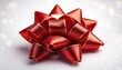 © l1gend - Glitter red bow on a white background - christmas ribbon presents design