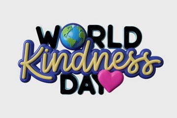 Poster - World Kindness Day with a globe and heart