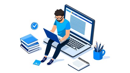 Poster - Dynamic online learning platform, user-friendly interface, interactive features, engaging educational tools, seamless navigation, vibrant design, digital classroom experience