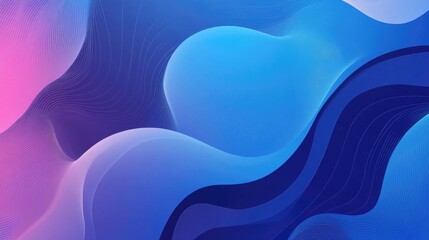 Poster - abstract blue background featuring smooth line art illustration