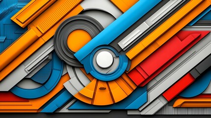 Poster - Abstract digital artwork depicting the theme of divergence through vibrant colors and geometric shapes, evoking a sense of exploration and transformation.