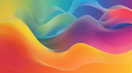 Poster - abstract illustration featuring wavy lines set against a vibrant background