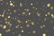 © Alesya - Sparkling golden particles, glowing bokeh lights isolated on dark transparent background