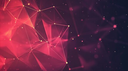 Fototapete - Abstract low poly dark background featuring a polygonal space with connecting dots and lines Connection structure representing science and futurism ideal for business applications