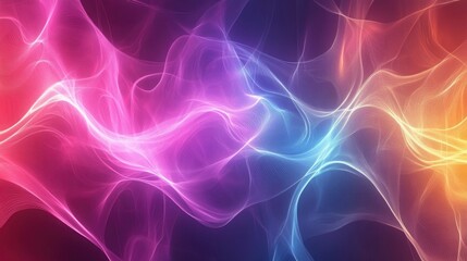Poster - abstract colorful fractal light background in a line art style illustration