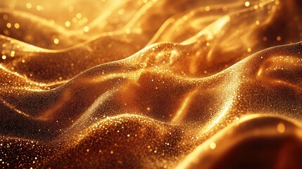 Poster - vibrant abstract golden backdrop featuring shimmering glitter elements