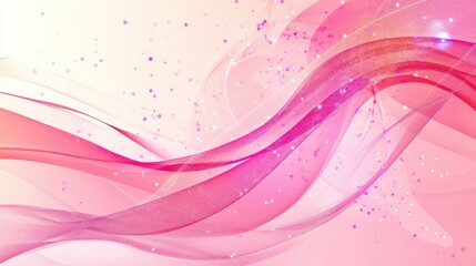 Poster - Bright abstract pink background featuring glittering elements in a line art illustration