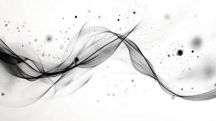 Poster - Line art illustration featuring abstract blur and bokeh effects