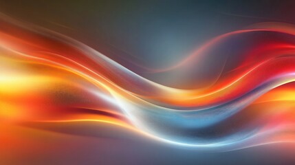 Poster - abstract illustration of multicolored light waves on a dynamic background