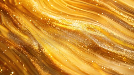 Poster - vibrant abstract golden backdrop featuring shimmering glitter elements