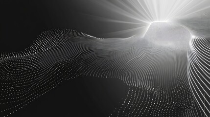 Poster - Line art illustration featuring a dynamic background with rays of light