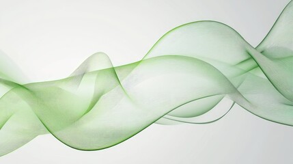 Poster - abstract green line art illustration set against a gray background
