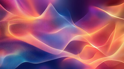 Poster - Line art illustration featuring abstract blur and bokeh effects