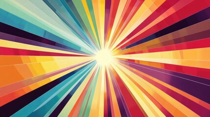 Poster - Line art illustration featuring a dynamic background with rays of light