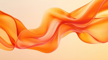 Poster - Abstract illustration featuring an elegant orange background with flowing waves and dynamic lines