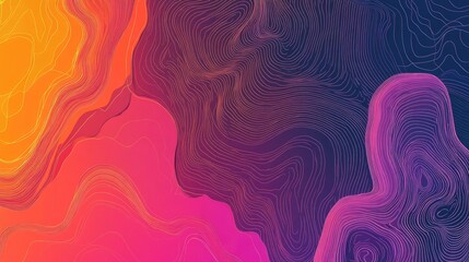 Poster - Abstract motion background illustrated in a line art style