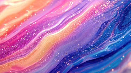 Poster - Bright abstract multicolored background featuring glitter in a line art illustration style