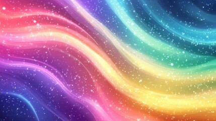 Poster - Bright abstract multicolored background featuring glitter in a line art illustration style