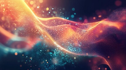Fototapete - Abstract technology background in line art illustration Artistic fractal design suitable for projects in business science education and technology Part of a creative concept series