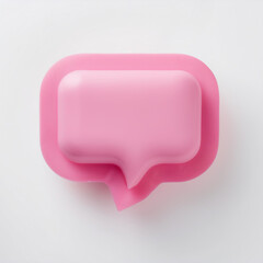 Leinwandbilder - 3D pink notification message pop-up on white background. Speech cloud. Modern design.