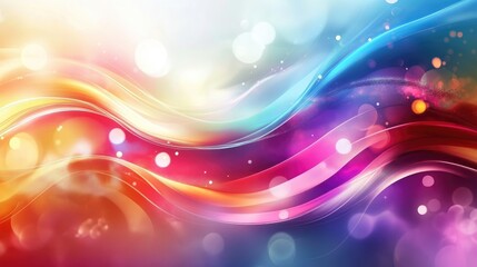 Poster - abstract illustration of multicolored light waves on a dynamic background