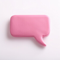 Leinwandbilder - 3D pink notification message pop-up on white background. Speech cloud. Modern design.