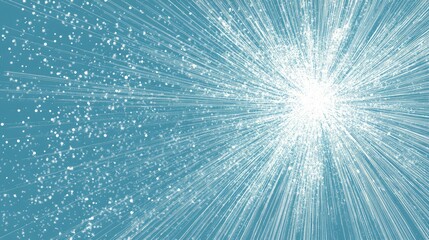 Poster - abstract blue background featuring a starburst explosion in a line art style