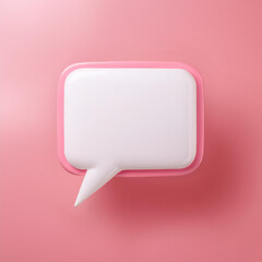Leinwandbilder - 3D notification message pop-up on vivid pink background. Speech cloud. Modern design.