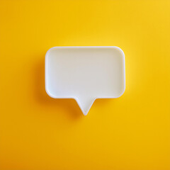 Leinwandbilder - 3D notification message pop-up on vivid yellow background. Speech cloud. Modern design.