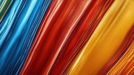 Wall Mural - A vibrant abstract design featuring flowing colors in blue, red, orange, and yellow.