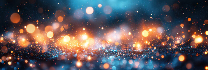 Poster - Vibrant bokeh lights twinkle in various colors, enhancing the magical ambiance of a nighttime gathering or celebration