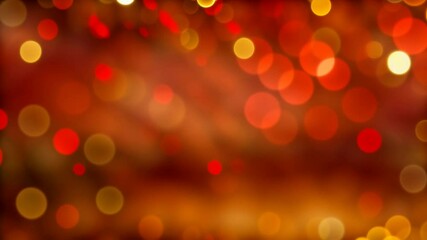 Wall Mural - Holiday background with sparkling bokeh light. Seamless animation. Festive glamour red, orange template with empty space. Loop footage for Christmas, New Year, Festival, Party, Disco, Birthday design.
