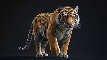 Wall Mural - Tiger in Motion, 3D style