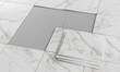 © tiero - Laying marble floor tiles with ceramic adhesive ridges