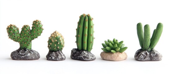 Charming mini cactus with vibrant green spikes perfect for adding a touch of nature to home decor