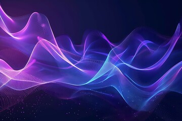Aufkleber - Glowing blue and purple wavy background.