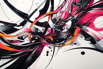 Aufkleber - Abstract background with smooth lines in blue and orange colors