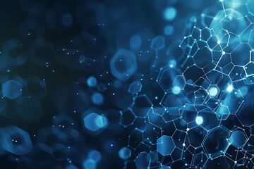 Poster - Abstract technological background with hexagons and connected lines