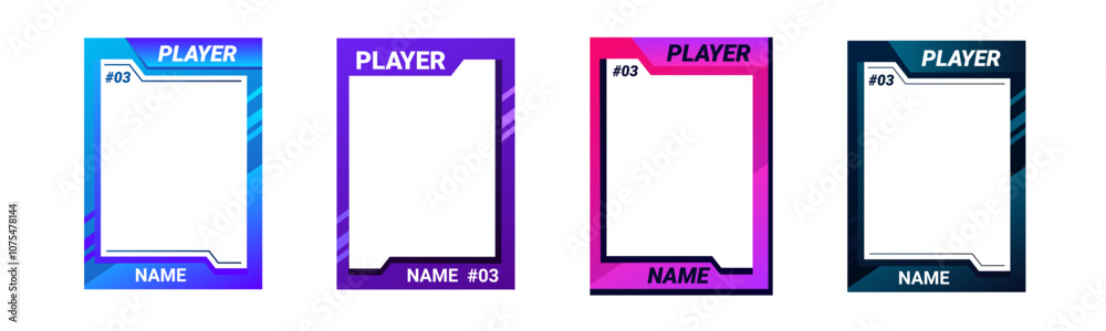Sport themed player card with vibrant layout, featuring frame for photo ...