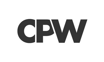 Poster - CPW logo design template with strong and modern bold text. Initial based vector logotype featuring simple and minimal typography. Trendy company identity.