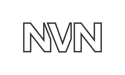 Poster - NVN logo design template with strong and modern bold text. Initial based vector logotype featuring simple and minimal typography. Trendy company identity.