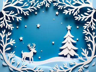 Aufkleber - christmas background with deer