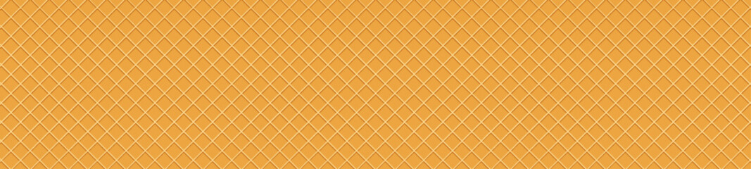 Waffle cone texture with ice cream and wafer backgrounds. Flat vector illustration isolated on white background.