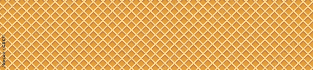Waffle cone texture with ice cream and wafer backgrounds. Flat vector ...