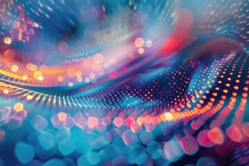 Aufkleber - Abstract colorful wavy pattern background with a bokeh effect, creating a sense of depth and movement