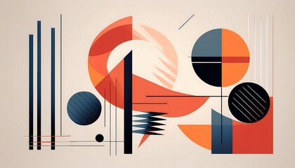 Poster -  Abstract designs feature geometric shapes icons and vector elements with a minimalist a_1(795)