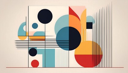 Poster -  Abstract designs feature geometric shapes icons and vector elements with a minimalist aesth_1(794)
