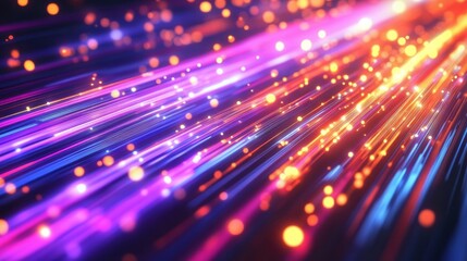 Poster - abstract fiber lines bright light