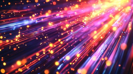 Poster - abstract fiber lines bright light