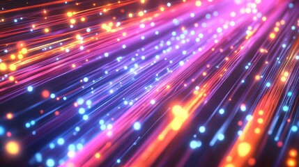Poster - abstract fiber lines bright light